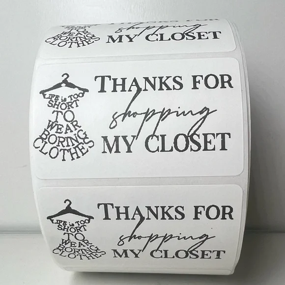 100 Thank You for shopping my closet 2in roll | Packaging Supplies | NWT - Picture 11 of 14